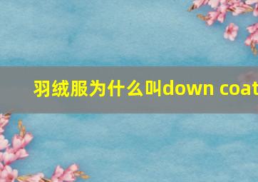 羽绒服为什么叫down coat